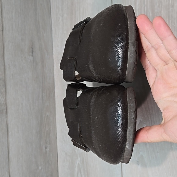 Birkenstock Womem Boston Brown Leather Slip-On Clogs Mule Shoes Sz 10 Narrow - Picture 5 of 13